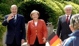 Chirac, Merkel, Steinmeier in Rheinsberg